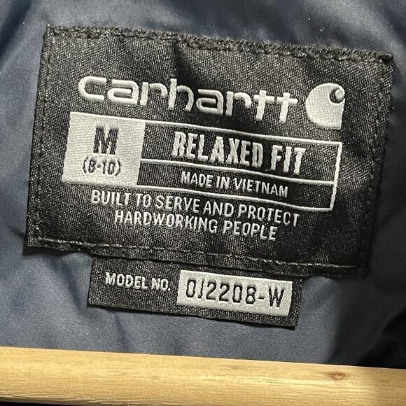 Carhartt Rain Defender Jacket Relaxed Fit Size M Insulated Quilted Blue - Picture 5 of 7